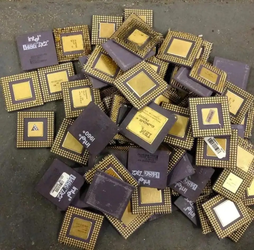 CPU ceramic processor scrap with gold pins for gold recovery